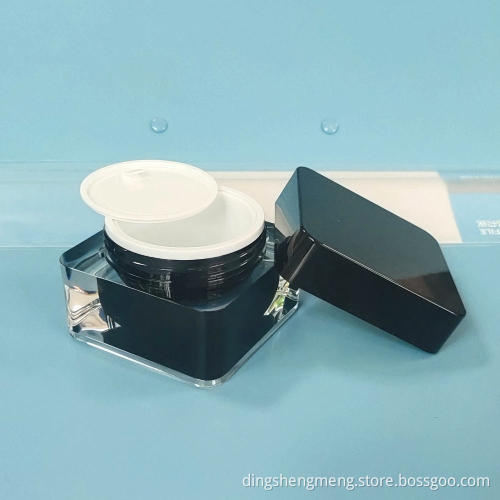 High quality refillable luxury acrylic cosmetic jars double wall face cream plastic jar